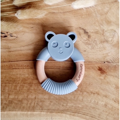 [llps-73] Silicone teether Panda bear | Grey Blue