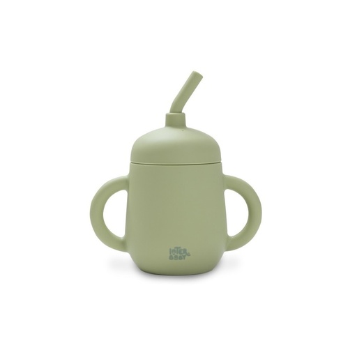 [llps-98] Silicone Straw Cup | Olive Green